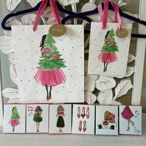 Graphique Fancy Girl Holiday Gift Bags and Gift Box Set of 8